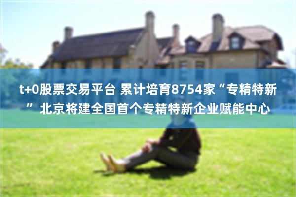 t+0股票交易平台 累计培育8754家“专精特新” 北京将建全国首个专精特新企业赋能中心