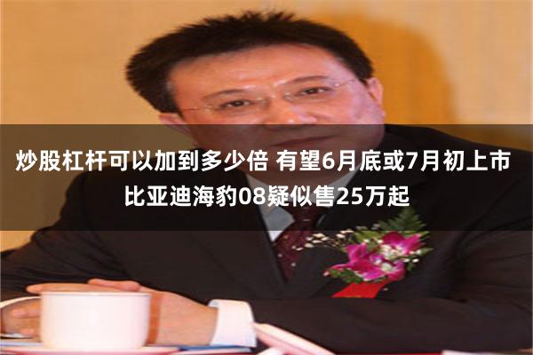 炒股杠杆可以加到多少倍 有望6月底或7月初上市 比亚迪海豹08疑似售25万起